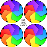 Set 4 Folii Imprimate Outdoor cu EcoSolvent, autoadezive, pentru decorarea jantelor auto, dimetru 60 cm, model FJT-36 - imagine 5