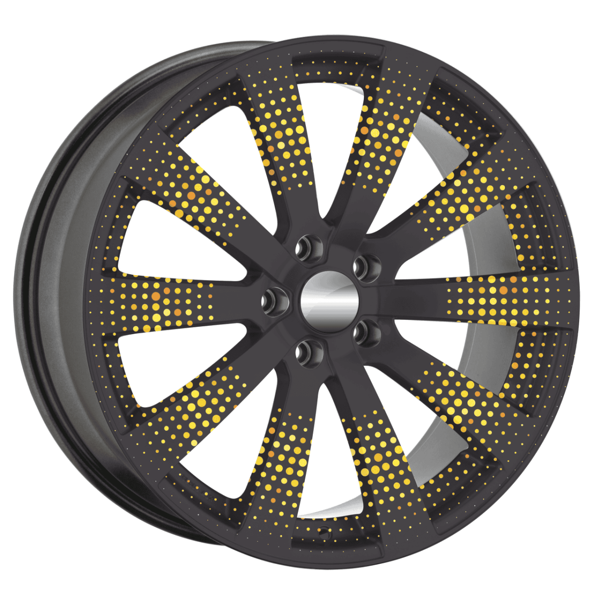 Set 4 Folii Imprimate Outdoor Cu Ecosolvent, Autoadezive, Pentru Decorarea Jantelor Auto, Dimetru 60 Cm, Model Fjt-41