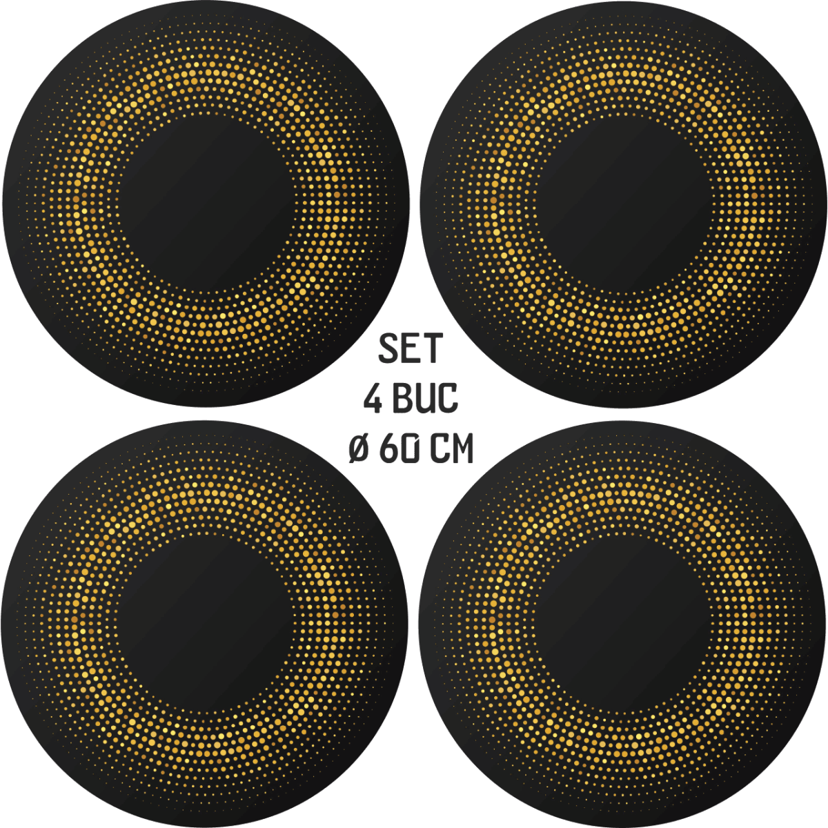 Set 4 Folii Imprimate Outdoor Cu Ecosolvent, Autoadezive, Pentru Decorarea Jantelor Auto, Dimetru 60 Cm, Model Fjt-41