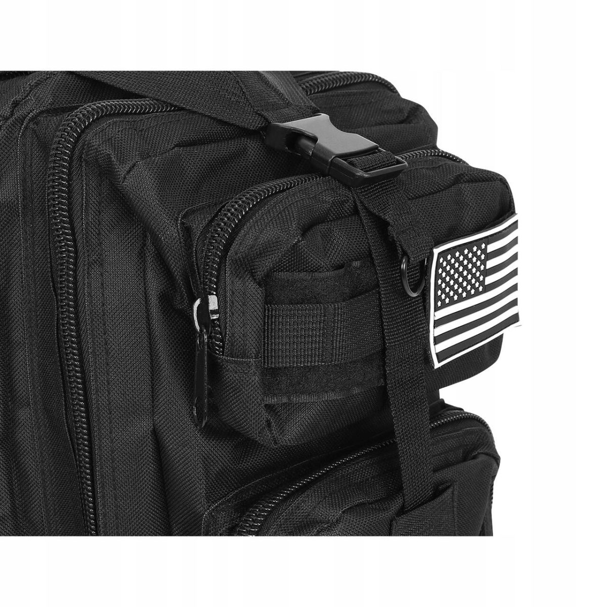 Ghiozdan/Rucsac Tactic, 5 Compartimente, Poliester 600D, Negru, 26 L, 28X16X44 Cm, Trizand
