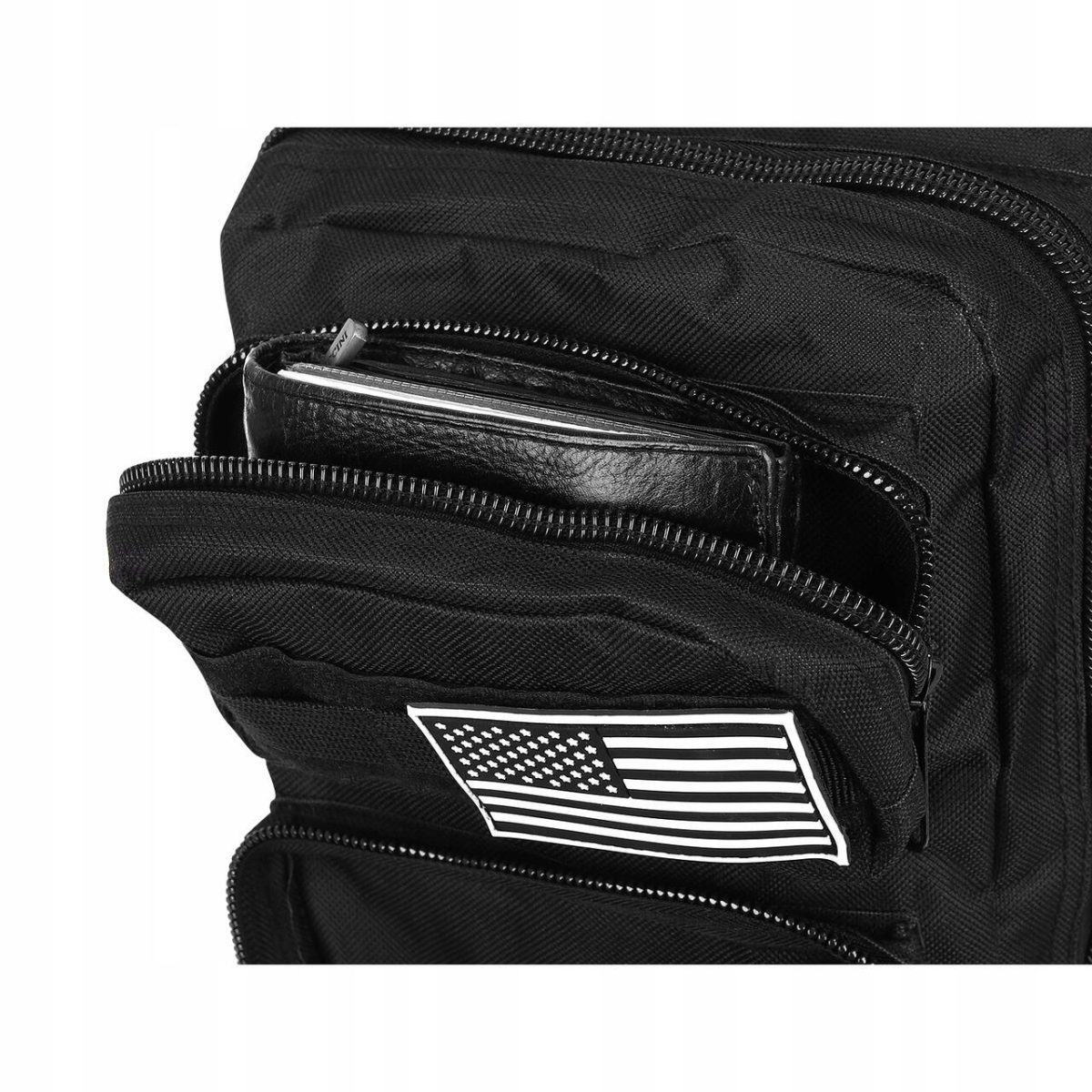 Ghiozdan/Rucsac Tactic, 5 Compartimente, Poliester 600D, Negru, 26 L, 28X16X44 Cm, Trizand