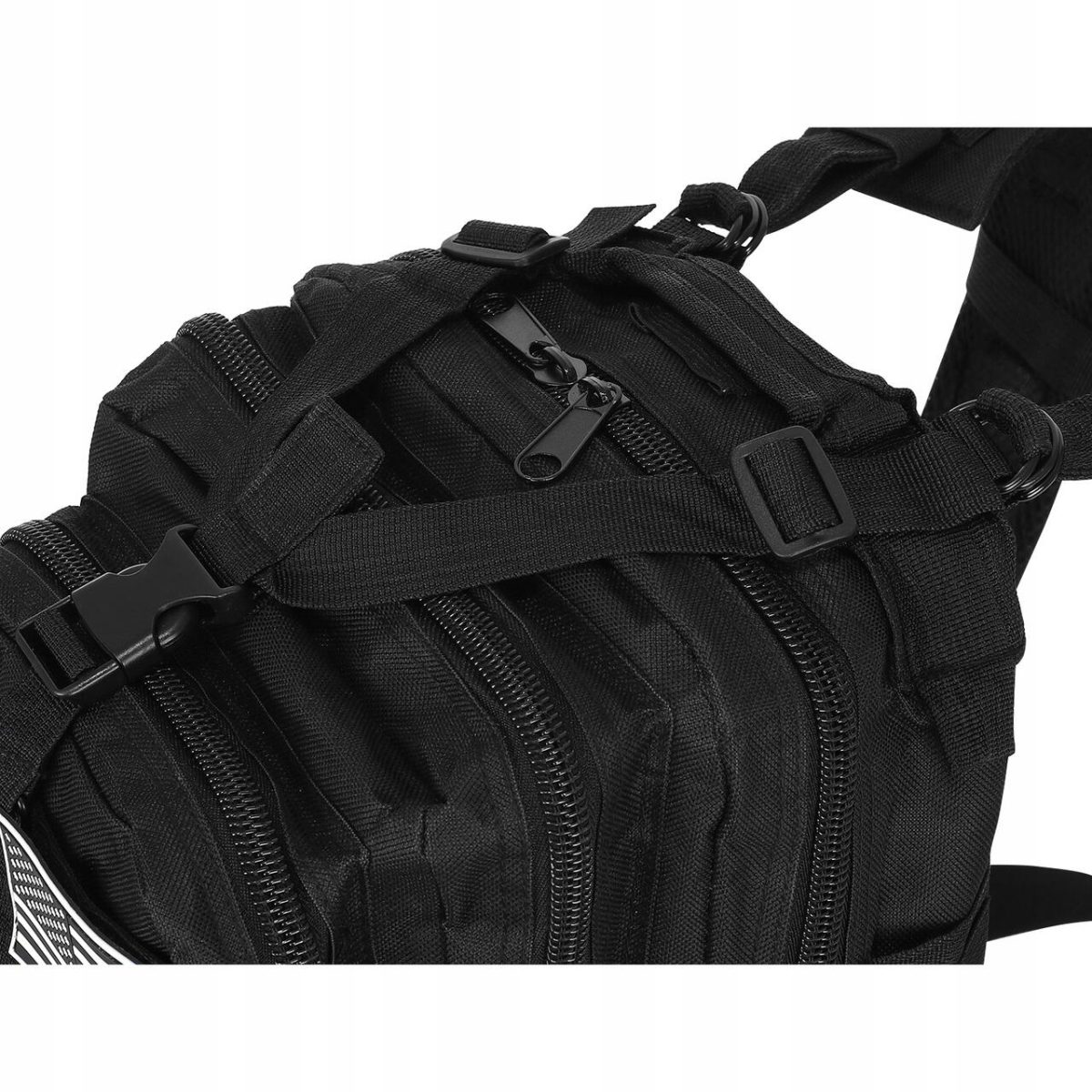 Ghiozdan/Rucsac Tactic, 5 Compartimente, Poliester 600D, Negru, 26 L, 28X16X44 Cm, Trizand