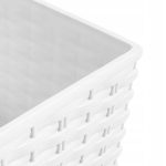 Set 2 ghivece de flori, Rato, imitatie ratan, inalte, 22.5×22.5×42 cm, alb, Prosperplast