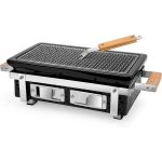 Gratar cu carbuni, grill dreptunghiular, ceramic, Hibachi, 17x34x17.5 cm, Perfect Home