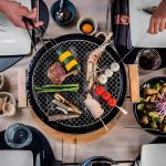 Gratar cu carbuni, grill rotund, ceramic, Hibachi, 31x19.5 cm, Perfect Home