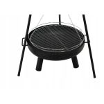 Gratar de gradina cu carbuni, grill rotund, trepied ajustabil, 64.5x64.5x150 cm, Chomik - imagine 3