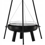 Gratar de gradina cu carbuni, grill rotund, trepied ajustabil, 64.5x64.5x150 cm, Chomik - imagine 8