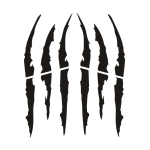 Set 2 stickere autoadezive Tuning, model "Monster Scratches", dimensiune 37 x 9 cm, culoare Negru - imagine 2