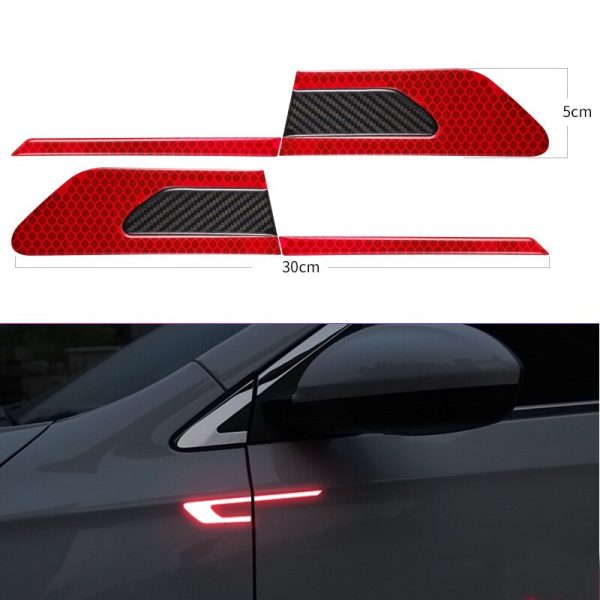 Set 2 stickere reflectorizante BUMERANG Carbon 5D, Rosu