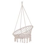 Hamac brazilian, tip scaun, Springos, crem, max 150kg, 79x80x120 cm - imagine 5
