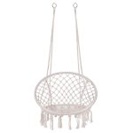 Hamac brazilian, tip scaun, Springos, crem, max 150kg, 79x80x120 cm - imagine 7