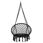 Hamac brazilian, tip scaun, Springos, negru, max 150kg, 79x80x120 cm - imagine 3