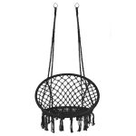 Hamac brazilian, tip scaun, Springos, negru, max 150kg, 79x80x120 cm