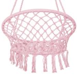 Hamac brazilian, tip scaun, Springos, roz, max 150kg, 79x80x120 cm - imagine 3