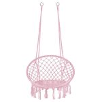 Hamac brazilian, tip scaun, Springos, roz, max 150kg, 79x80x120 cm