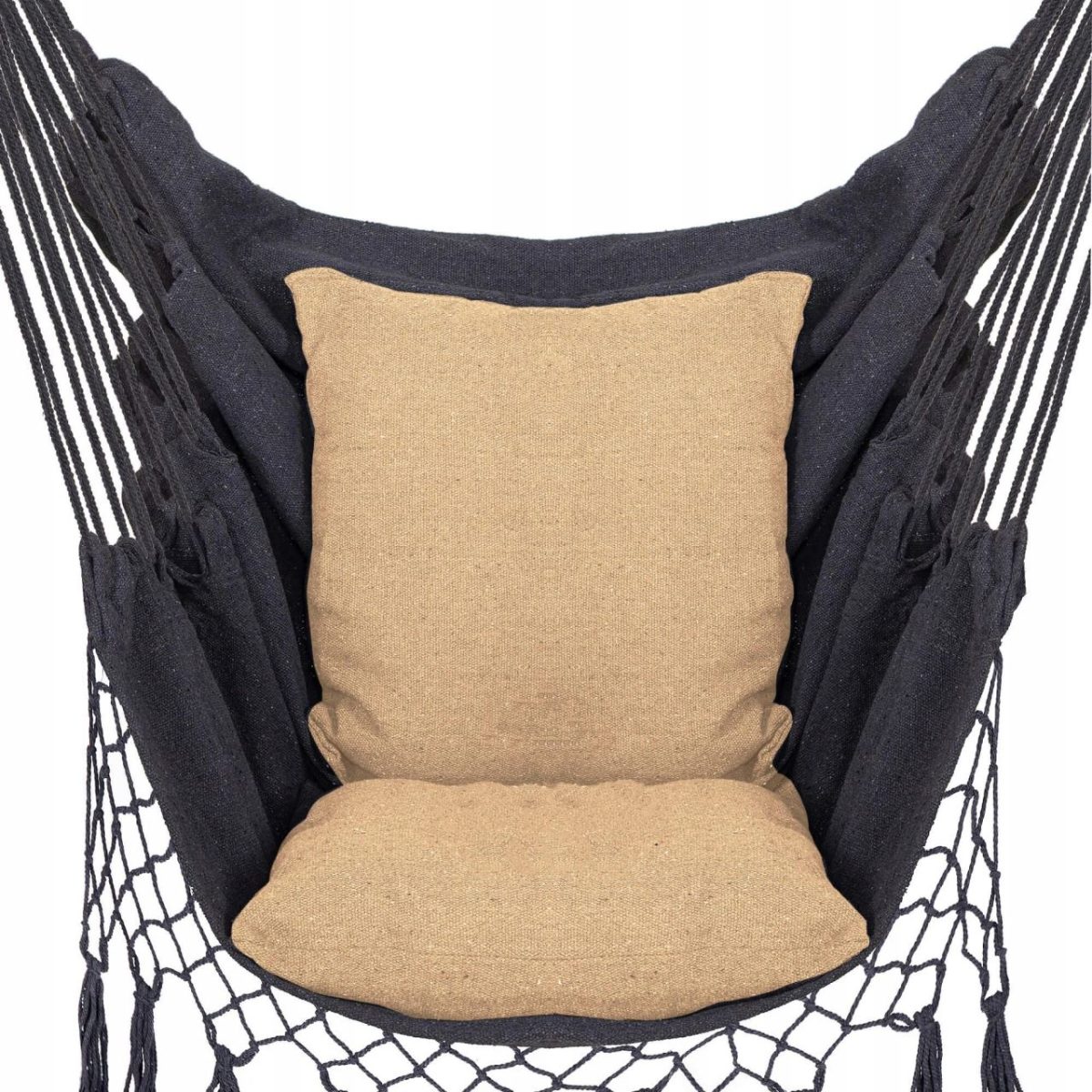 Hamac Tip Scaun, Cu 2 Perne, Gri Si Bej, Max 150 Kg, 130X100 Cm, Springos