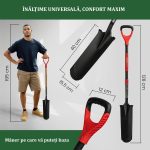 Set harlet, cazma, ingust, varf zimtat, maner fibra sticla, 128 cm, cu manusi, RedShark - imagine 10