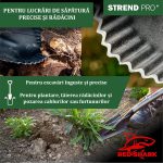 Set harlet, cazma, ingust, varf zimtat, maner fibra sticla, 128 cm, cu manusi, RedShark - imagine 7