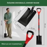 Set harlet, cazma, drept, capat zimtat, maner fibra sticla, 115 cm, cu manusi, RedShark - imagine 10