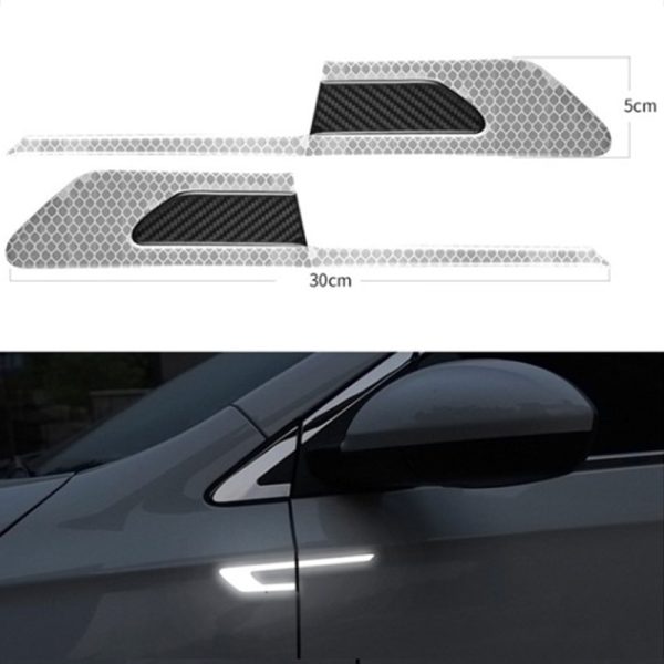 Set 2 stickere reflectorizante BUMERANG Carbon 5D, Argintiu