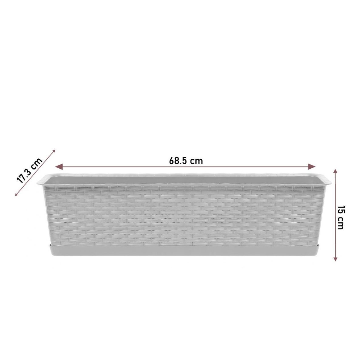 Jardiniera Decorativa, Alb, 68.5X17.3X15 Cm, Ratolla Case P