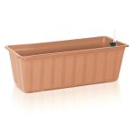 Jardiniera pentru flori cu sistem irigatie, maro, set 2 buc, 11 L, 60x18x14 cm