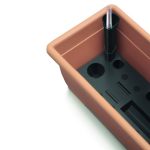 Jardiniera pentru flori cu sistem irigatie, maro, set 2 buc, 11 L, 60x18x14 cm