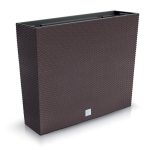 Jardiniera decorativa, imitatie ratan, Rato Case, maro, set 2 buc, 58x18x49.8 cm