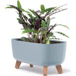 Jardiniera decorativa cu picioare, gri deschis, 58x24x23.5 cm, 18 L, Gracia