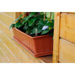 Jardiniera pentru flori cu sistem irigatie, 7.5 L, 50x19x16 cm, maro, Prosperplast