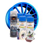 Kit complet reparatie si vopsire jante culoare Albastru Fluorescent, V4 - imagine 2