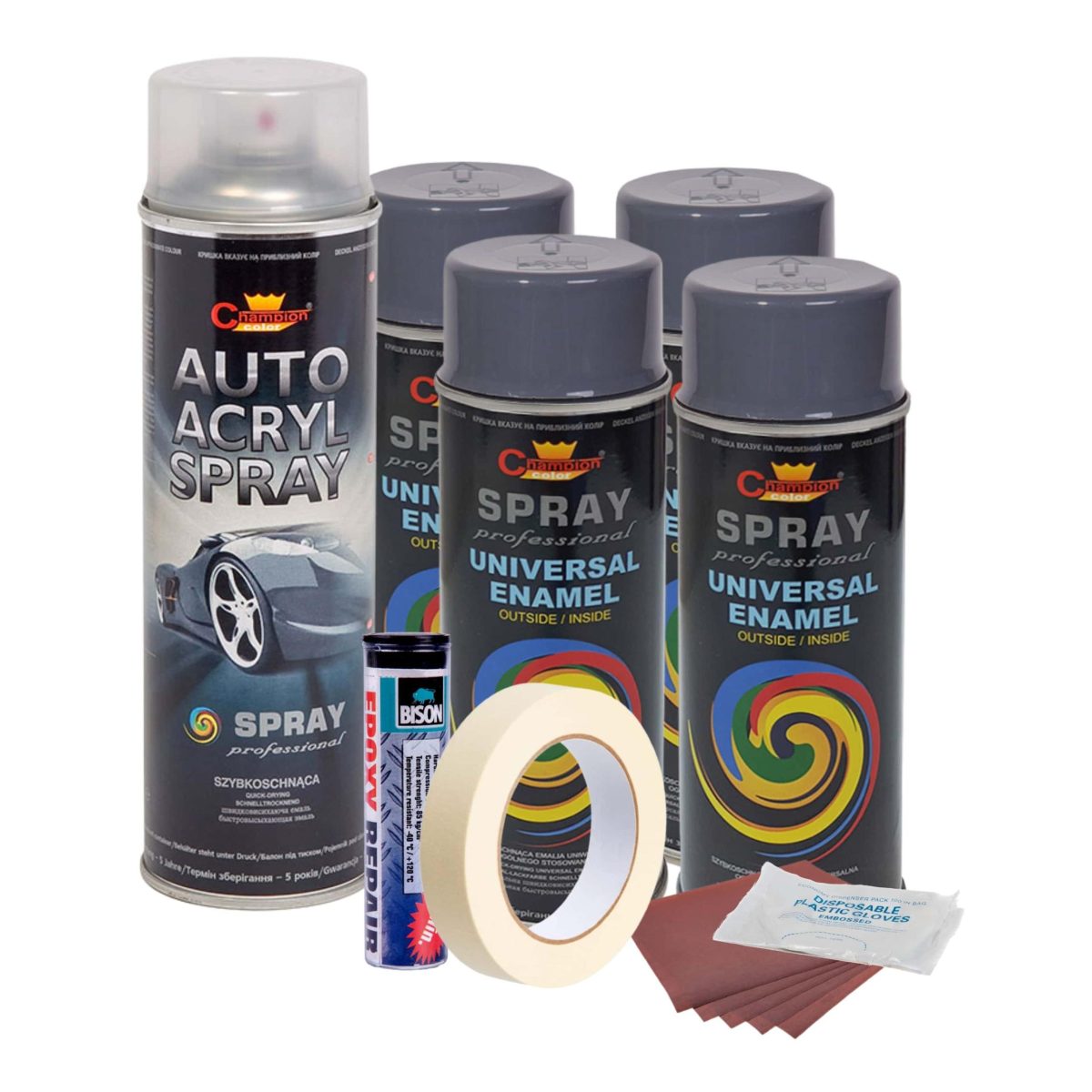 Kit Complet Reparatie Si Vopsire Jante Culoare Gri Inchis, V4