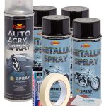 Kit complet reparatie si vopsire jante culoare Negru Metalizat, V4