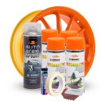 Kit complet reparatie si vopsire jante culoare Orange Fluorescent, V4 - imagine 2