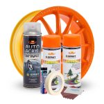 Kit complet reparatie si vopsire jante culoare Orange Fluorescent, V2 - imagine 2