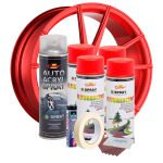 Kit complet reparatie si vopsire jante culoare Rosu Fluorescent, V4 - imagine 2