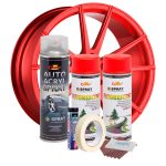 Kit complet reparatie si vopsire jante culoare Rosu Fluorescent, V2 - imagine 2