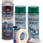 Kit complet reparatie si vopsire jante culoare Verde Metalizat, V2