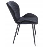 Scaun bucatarie/living, Jumi, Veira, catifea, metal, negru, 52x57x85 cm - imagine 3