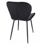 Scaun bucatarie/living, Jumi, Veira, catifea, metal, negru, 52x57x85 cm - imagine 4
