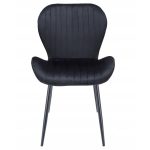 Scaun bucatarie/living, Jumi, Veira, catifea, metal, negru, 52x57x85 cm - imagine 5