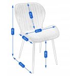 Scaun bucatarie/living, Jumi, Veira, catifea, metal, negru, 52x57x85 cm - imagine 6