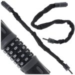 Antifurt bicicleta, Dispozitiv de blocare biciclete, Cifru cu 5 digits, lungime 90cm, culoare Neagra - imagine 4