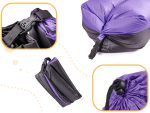 Saltea Autogonflabila Lazy Bag, 185 x 70cm, Negru Violet - imagine 2