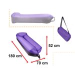 Saltea Autogonflabila Lazy Bag, 185 x 70cm, Negru Violet - imagine 3