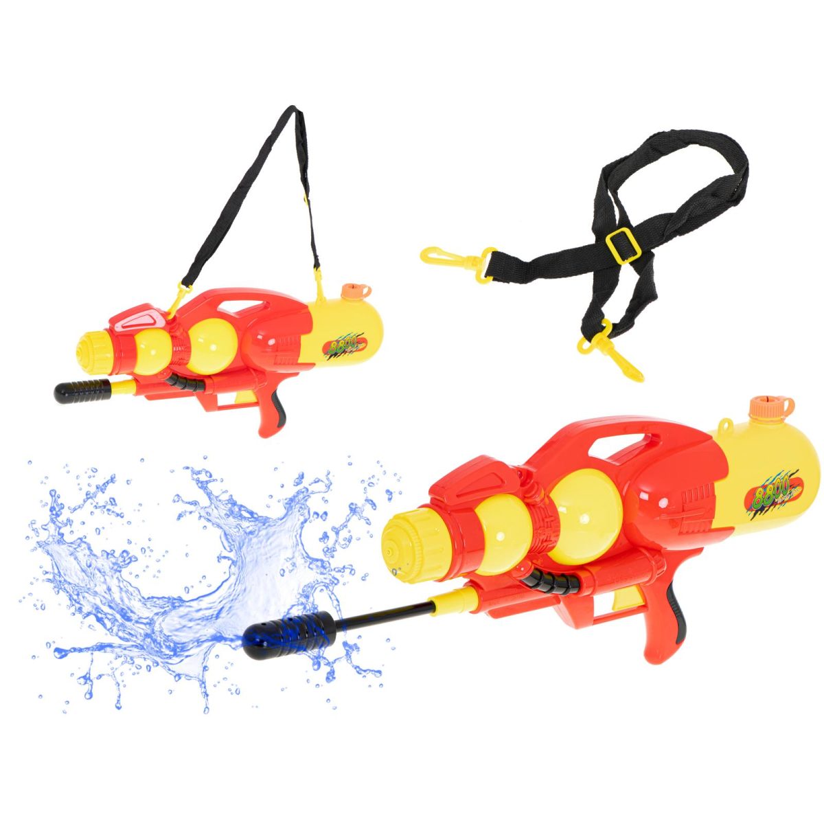 Pistol Lansator De Apa Pentru Copii, Model Mega Xxl, Volum 2400 Ml, Dimensiune 60Cm