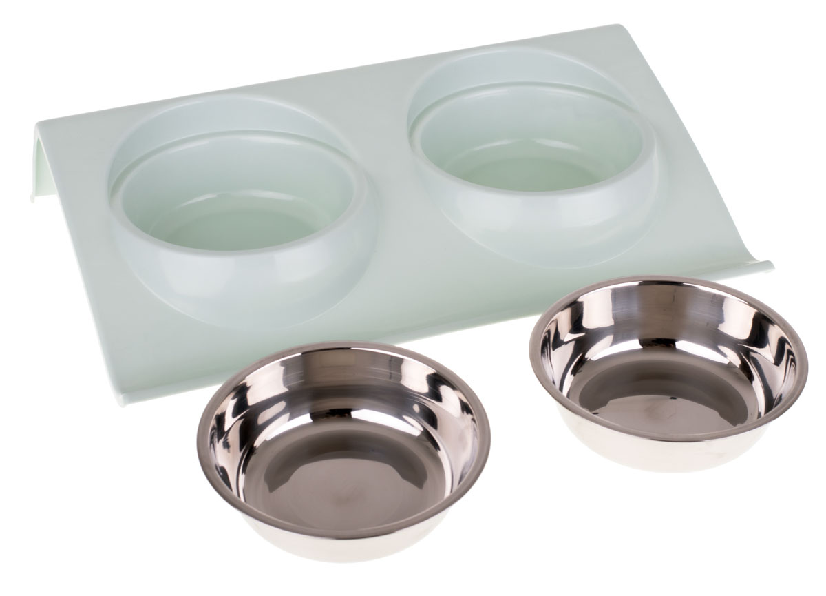 KX727159629-2.jpg Set 2 buc. castron metalic cu suport pentru hranire animale de companie - imagine 3