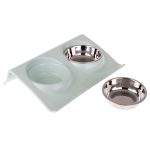 Set 2 buc. castron metalic cu suport pentru hranire animale de companie - imagine 4
