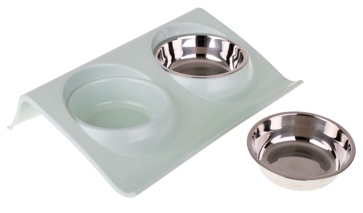 KX727159630-2.jpg Set 2 buc. castron metalic cu suport pentru hranire animale de companie - imagine 4