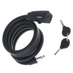 Antifurt bicicleta, Dispozitiv de blocare biciclete, spiralat, cu cheie, lungime 150cm, culoare Neagra - imagine 3